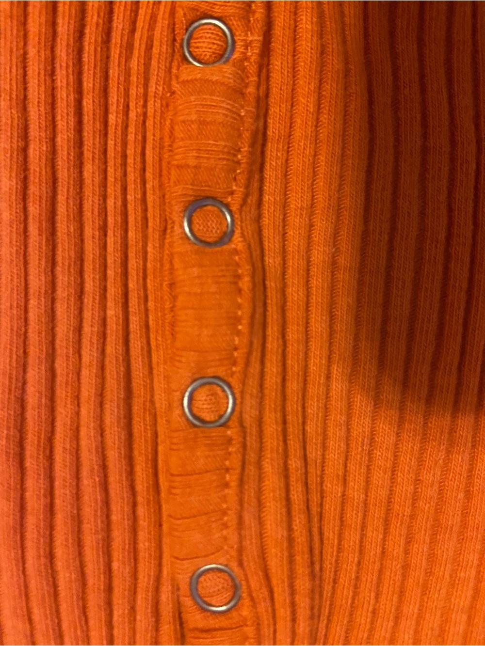 Harley-Davidson Orange Ribbed Snap-Button Bodysuit - Picture 5 of 5